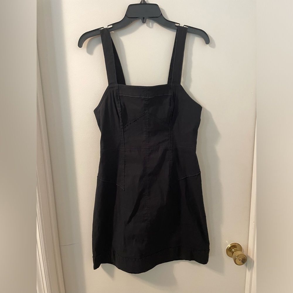 Anthropologie Black Sleeveless Square Neck Minidress Size 8